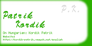 patrik kordik business card